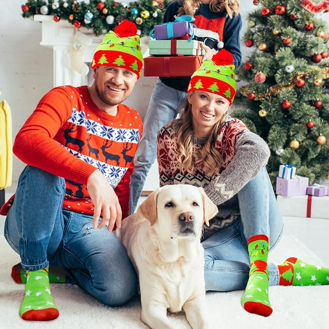 Christmas GlowWear Beanie Set | LED Lights, Soft Knit Material and Matching Socks 4