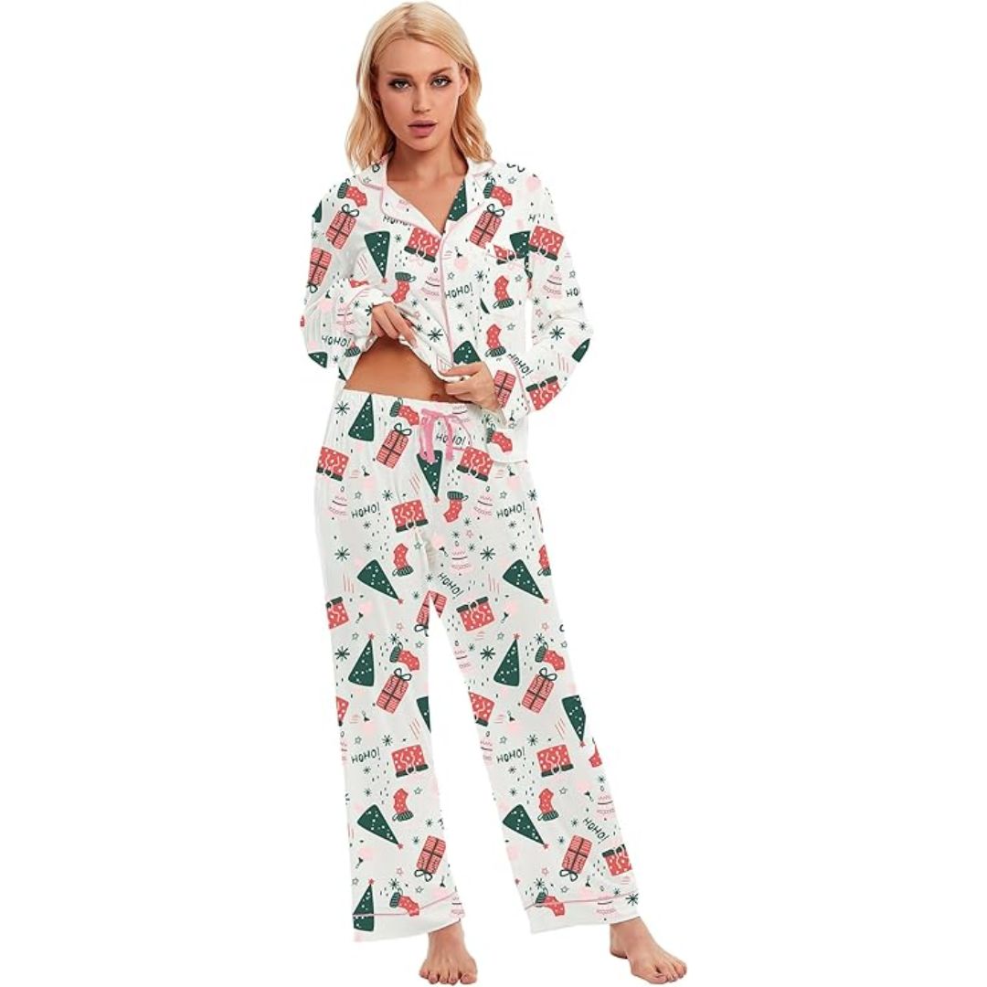 Cora Women's Pyjamas | Soft Fabric, Festive Design 0