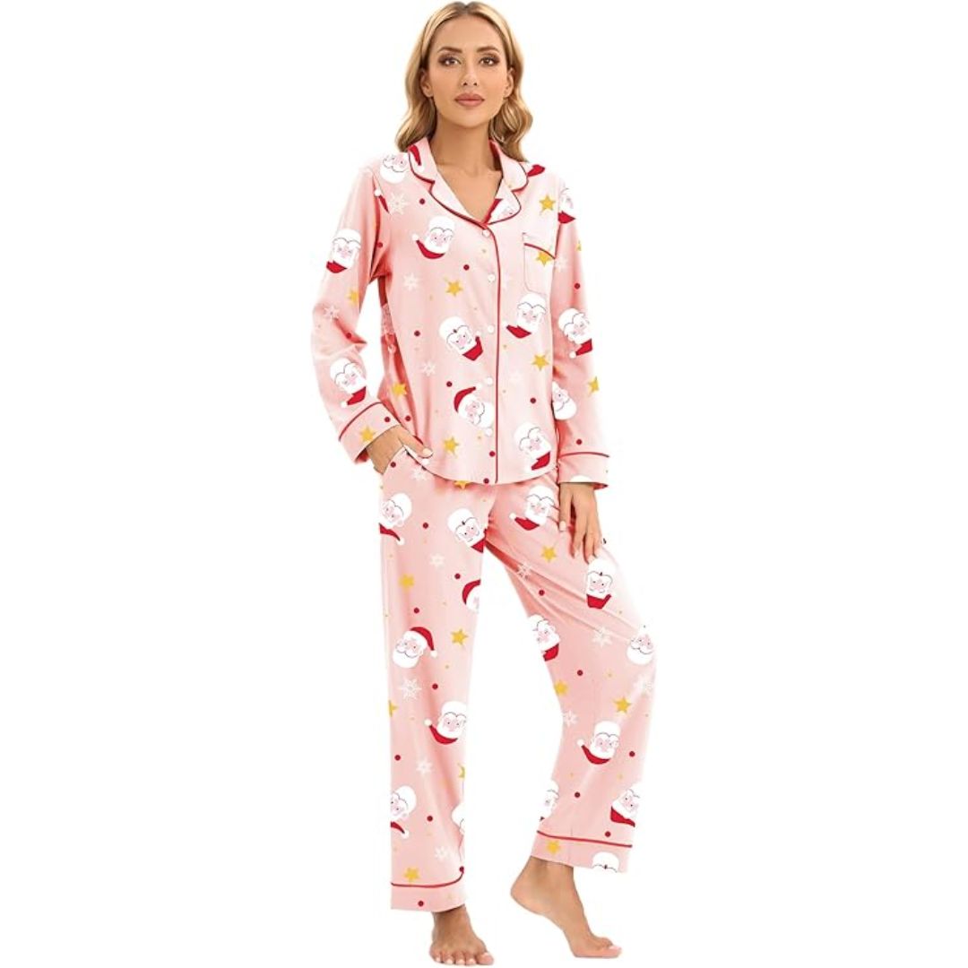 Cora Women's Pyjamas | Soft Fabric, Festive Design 1