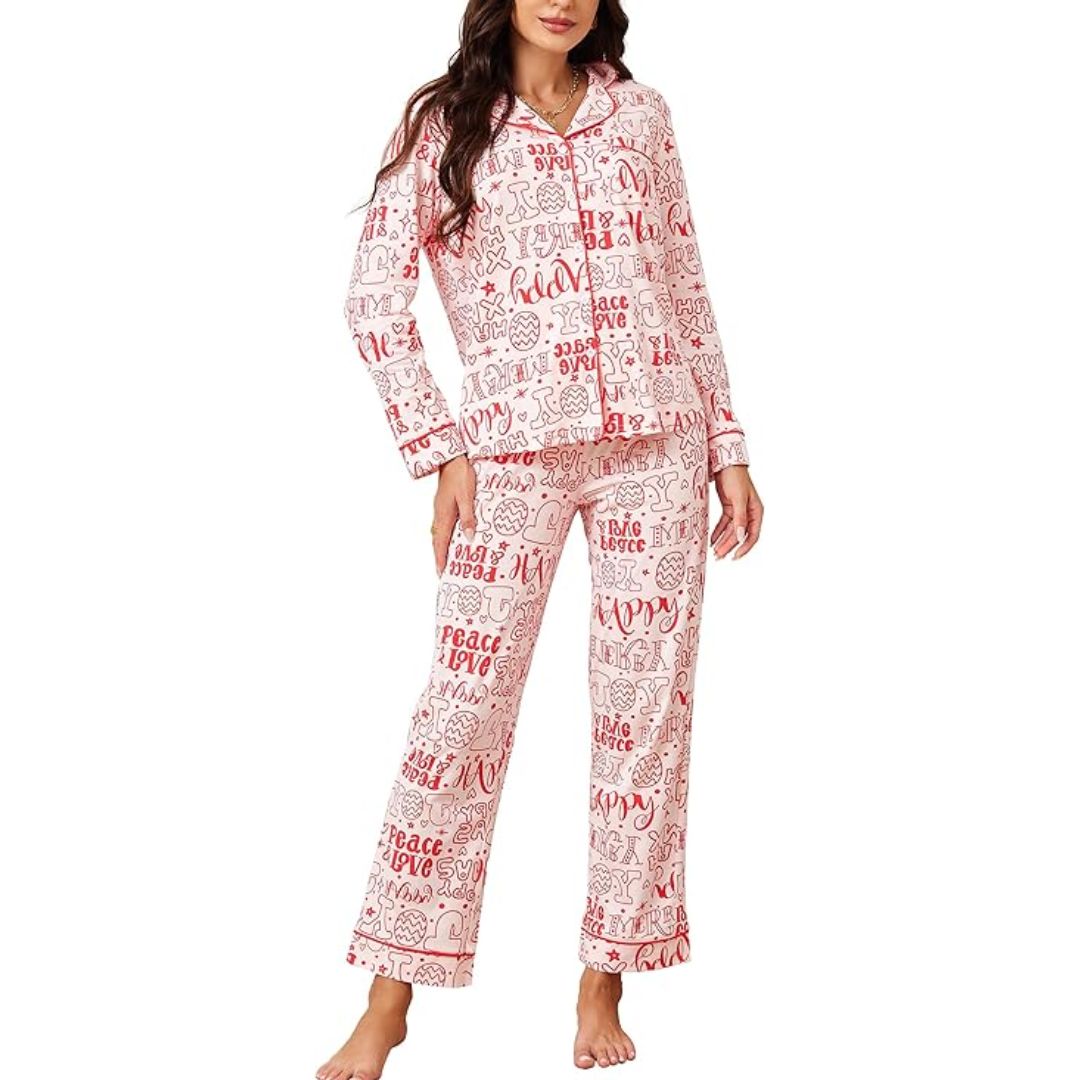 Cora Women's Pyjamas | Soft Fabric, Festive Design 10