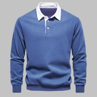 Cori Men's Sweater Black | Soft Breathable Fabric, Elegant Polo Collar 7