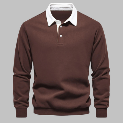 Cori Men's Sweater Black | Soft Breathable Fabric, Elegant Polo Collar 8