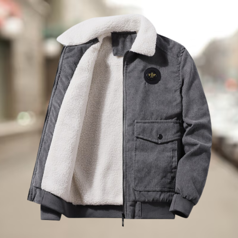 Cory Men's Corduroy Jacket | Double-Breasted, Fleece Lined 0