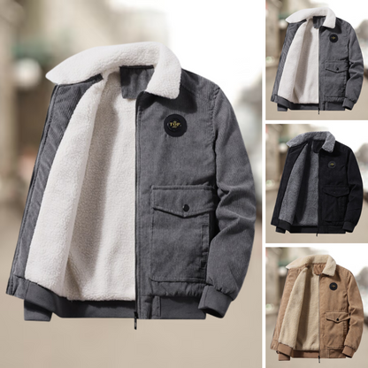 Cory Men's Corduroy Jacket | Double-Breasted, Fleece Lined 2