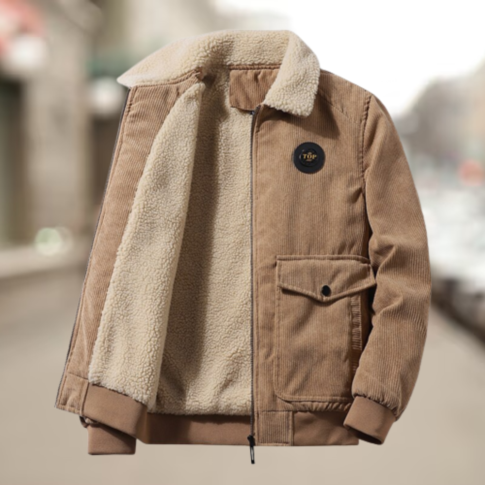 Cory Men's Corduroy Jacket | Double-Breasted, Fleece Lined 3