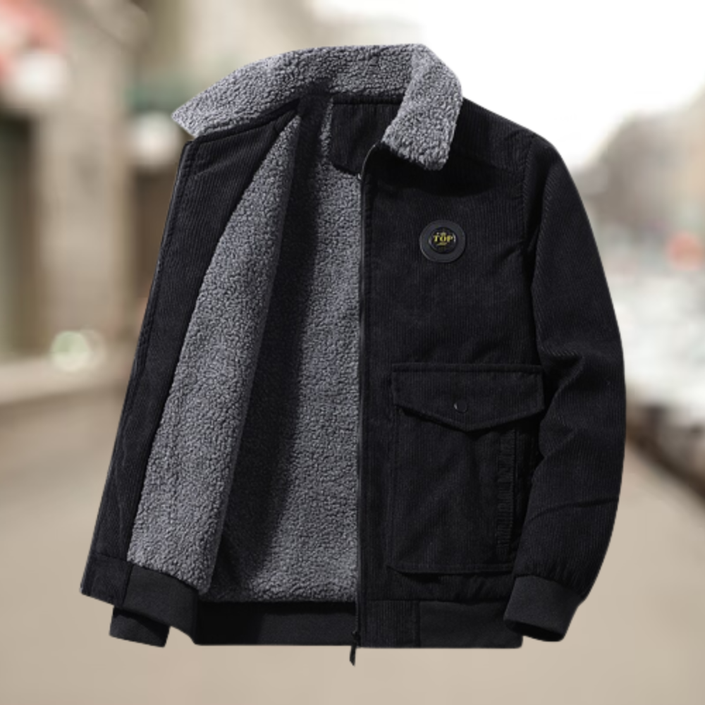 Cory Men's Corduroy Jacket | Double-Breasted, Fleece Lined 4