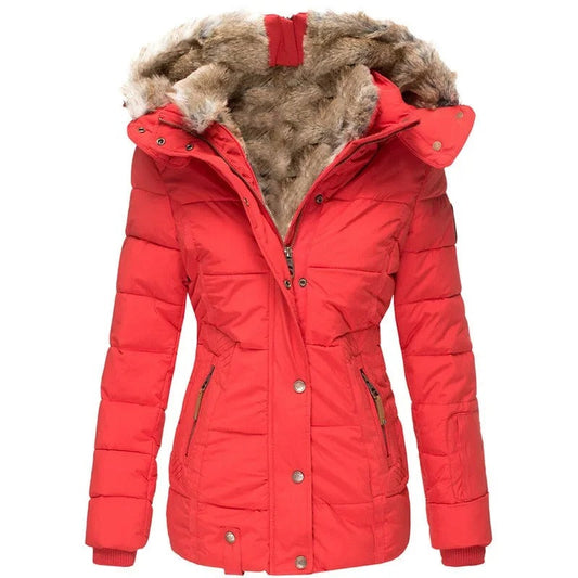 Cotton Padded Women's Coat | Long Women's Winter Coat with Hood 0