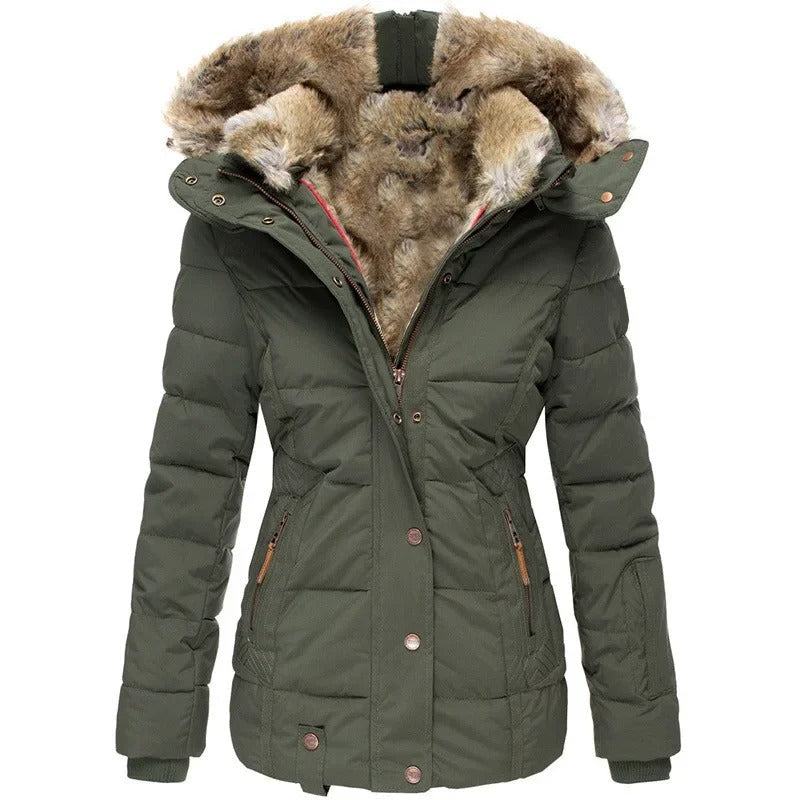 Cotton Padded Women's Coat | Long Women's Winter Coat with Hood 5