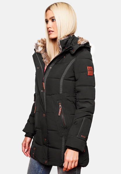 Cotton Padded Women's Coat | Long Women's Winter Coat with Hood 8