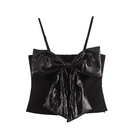 DAISY | Glitter Top with Bow Detail and Adjustable Straps 5