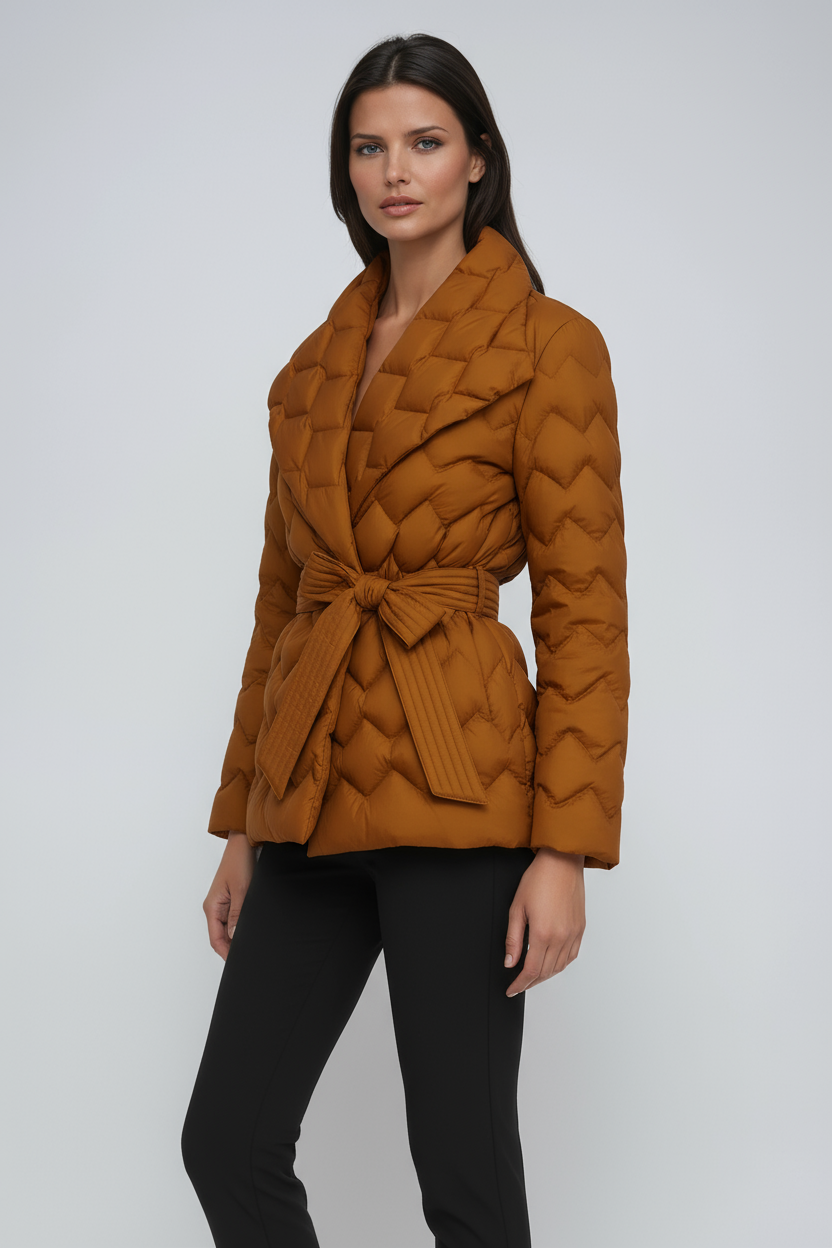 Daisy Women's Winter Coat | Padded with Belt, Long Fit 0