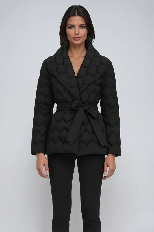 Daisy Women's Winter Coat | Padded with Belt, Long Fit 1