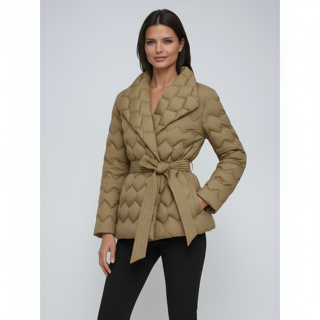 Daisy Women's Winter Coat | Padded with Belt, Long Fit 4