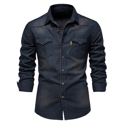 Dante Men's Denim Shirt | High-Quality Cotton, Versatile Style 4