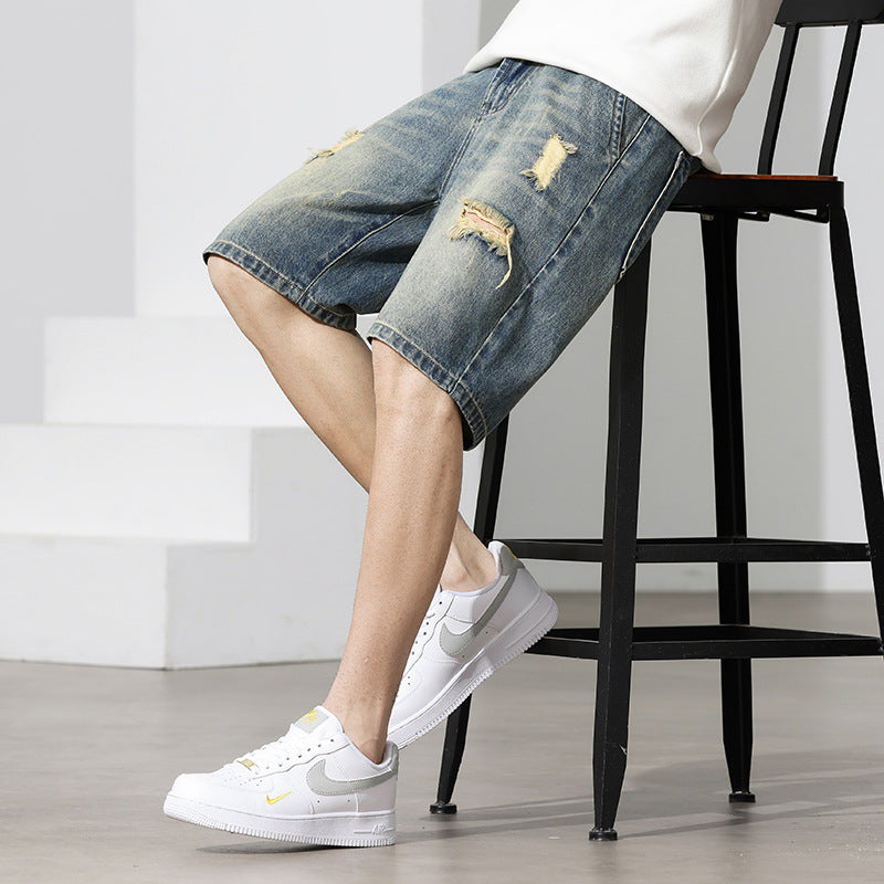 Dare Men's Denim Shorts | Stylish Destroyed Effect, Casual Fit 1