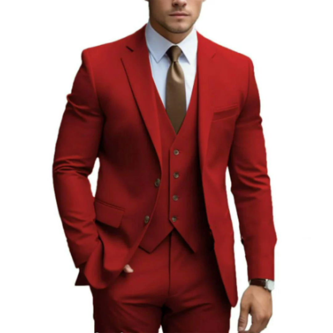 Dario Men's Suit | Slim Fit Wool Blend, Three-Piece Ensemble 11
