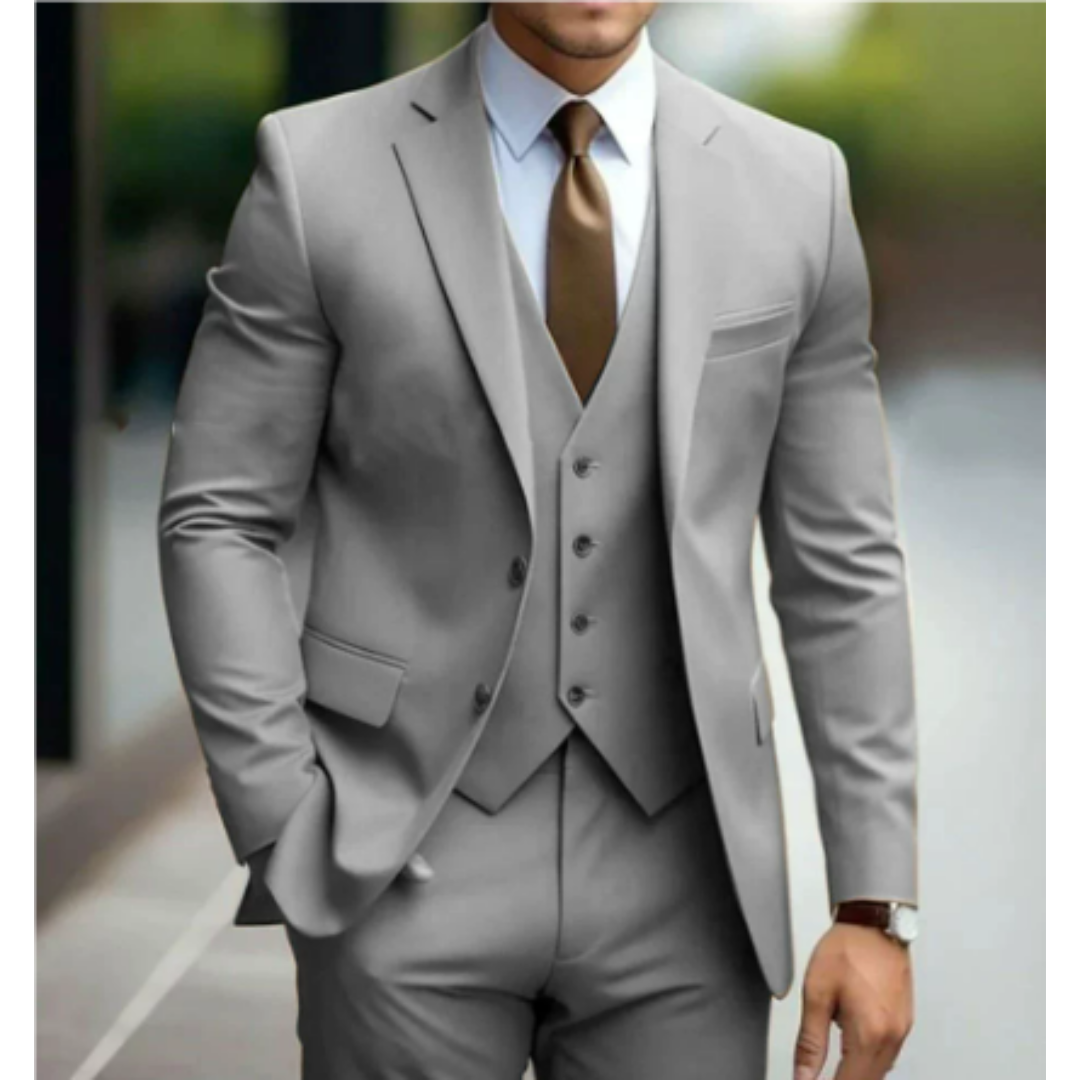 Dario Men's Suit | Slim Fit Wool Blend, Three-Piece Ensemble 12