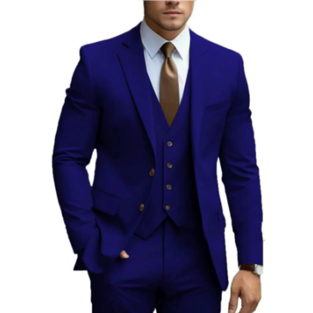 Dario Men's Suit | Slim Fit Wool Blend, Three-Piece Ensemble 3