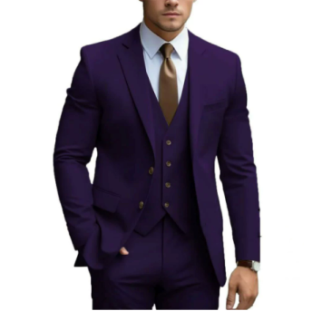 Dario Men's Suit | Slim Fit Wool Blend, Three-Piece Ensemble 4