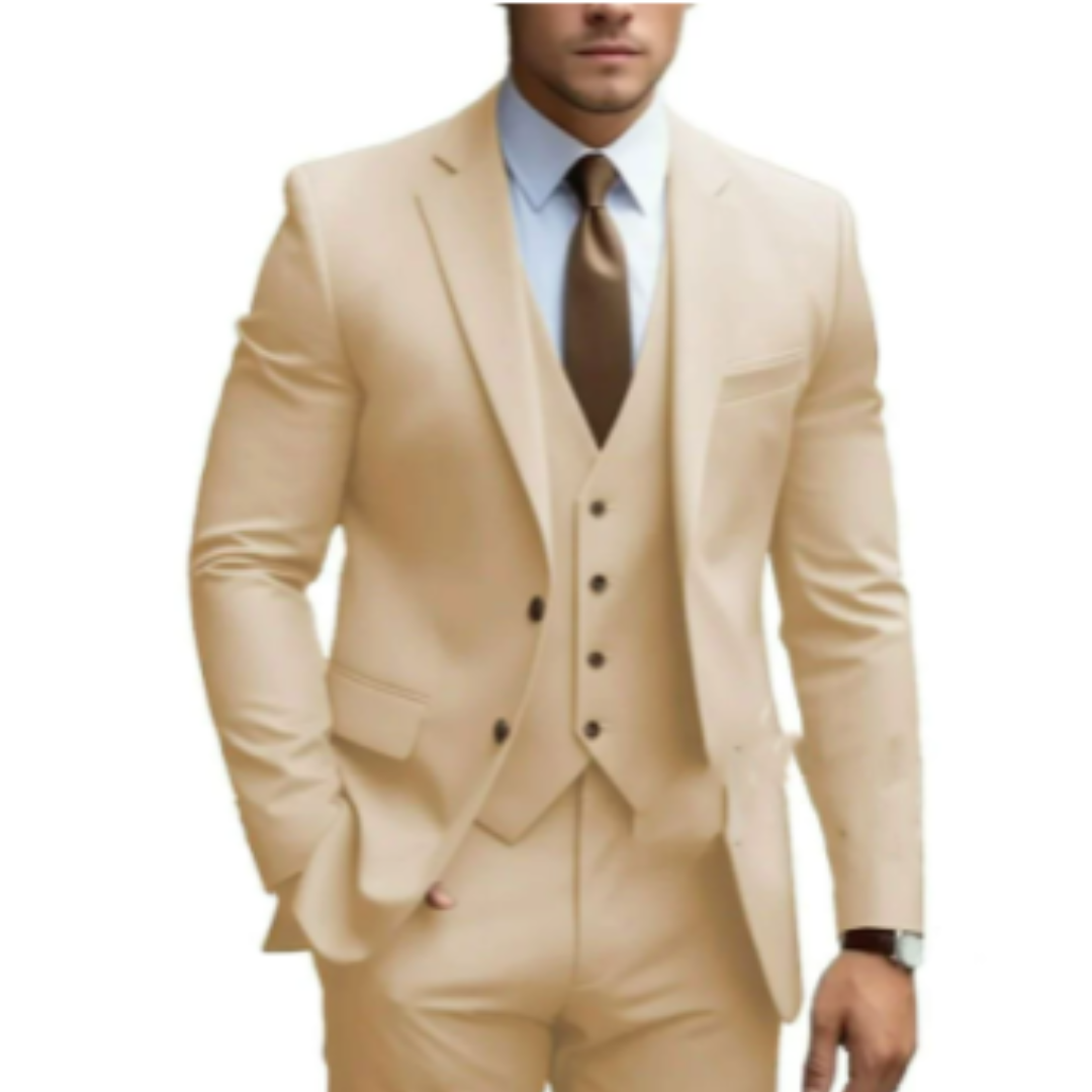 Dario Men's Suit | Slim Fit Wool Blend, Three-Piece Ensemble 5