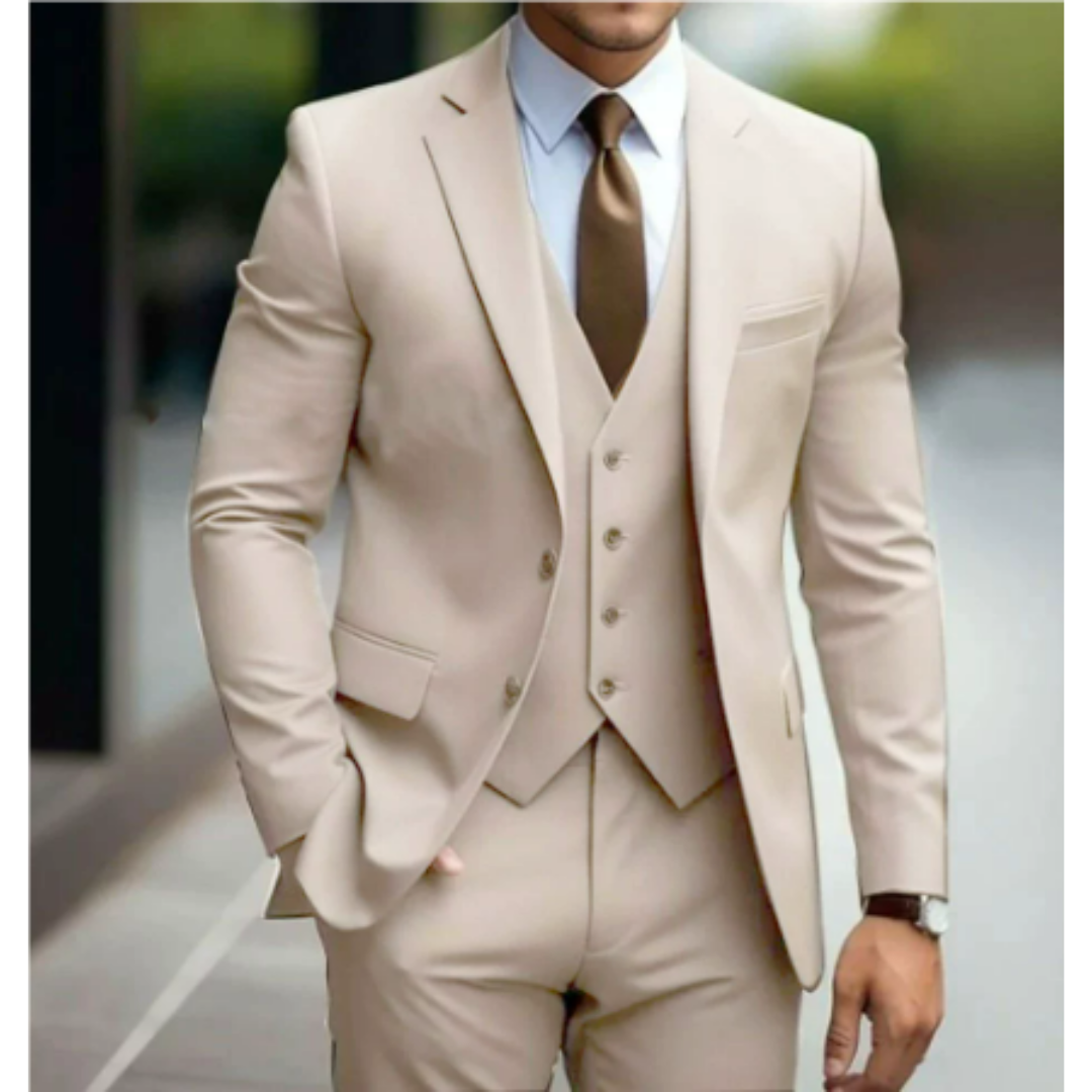 Dario Men's Suit | Slim Fit Wool Blend, Three-Piece Ensemble 6