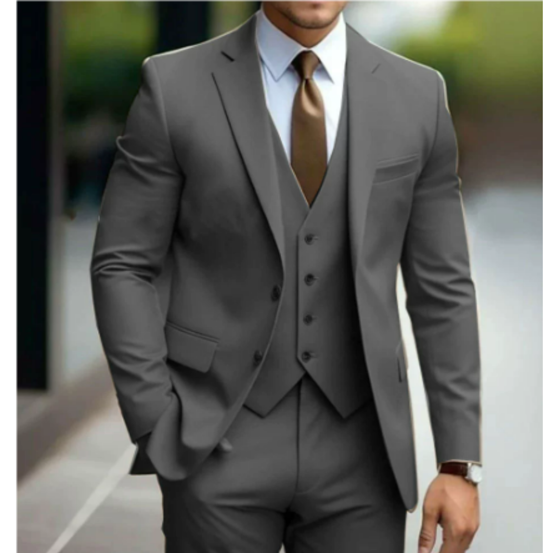 Dario Men's Suit | Slim Fit Wool Blend, Three-Piece Ensemble 9