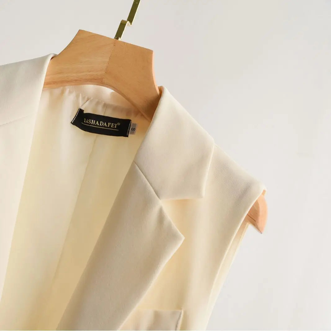 Diora | Classic Sleeveless Blazer Dress with Lapel Collar 6