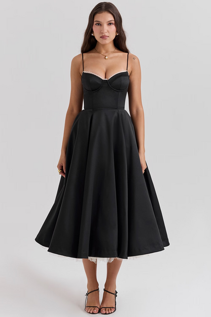 ELIORA | Elegant Midi Dress with Tulle Skirt 10