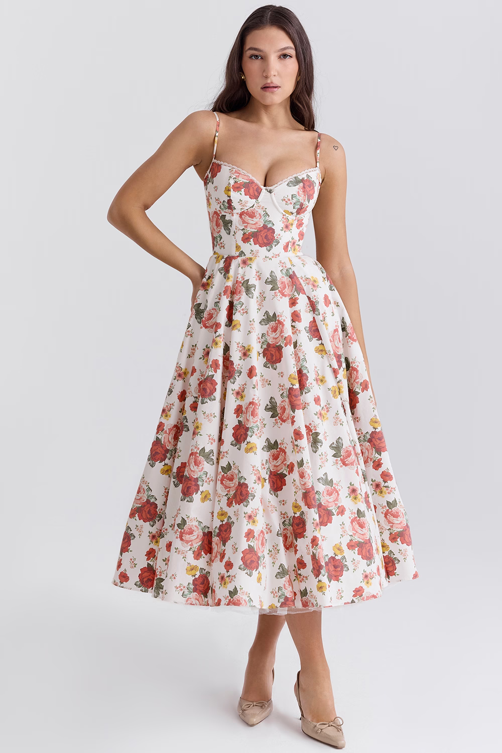 ELIORA | Elegant Midi Dress with Tulle Skirt 11