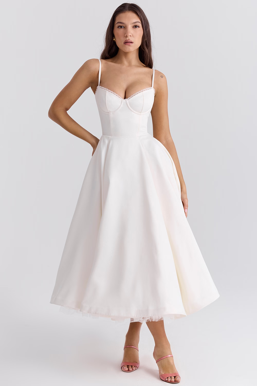 ELIORA | Elegant Midi Dress with Tulle Skirt 9