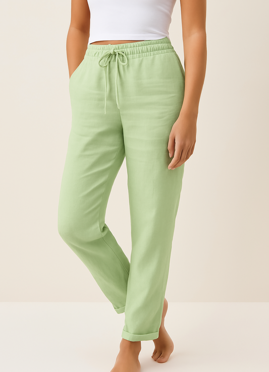 ELVINA | Airy Linen Blend Women's Trousers 0