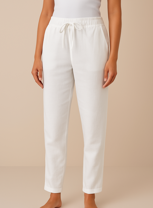 ELVINA | Airy Linen Blend Women's Trousers 1