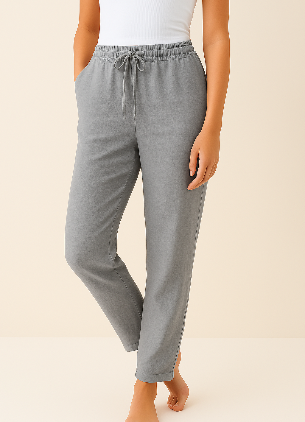 ELVINA | Airy Linen Blend Women's Trousers 2