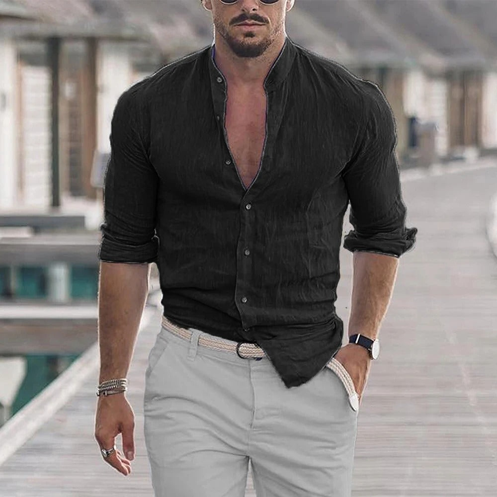 Eli Men's Linen Shirt | Breathable Fabric, Elegant Design 0
