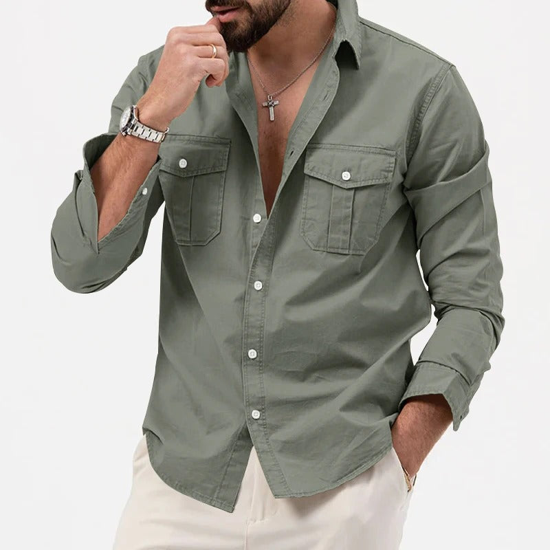 Eli Men's Long Sleeve Shirt | Soft Cotton, Classic Design 2