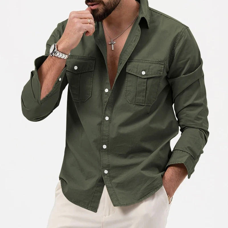 Eli Men's Long Sleeve Shirt | Soft Cotton, Classic Design 3