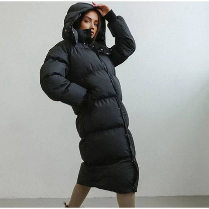 Eline Women's Winter Coat | Padded, Long Cut, High Collar 0