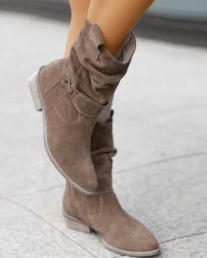 Elvysa | Suede Ankle Boots with Low Heel and Soft Shaft 7