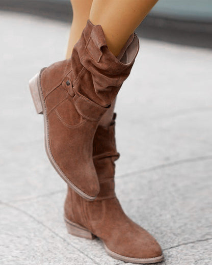 Elvysa | Suede Ankle Boots with Low Heel and Soft Shaft 8