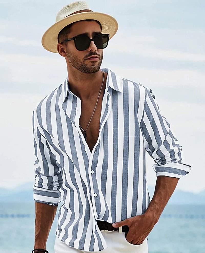 Evan Men's Dress Shirt | Premium Cotton, Elegant Stripes 2
