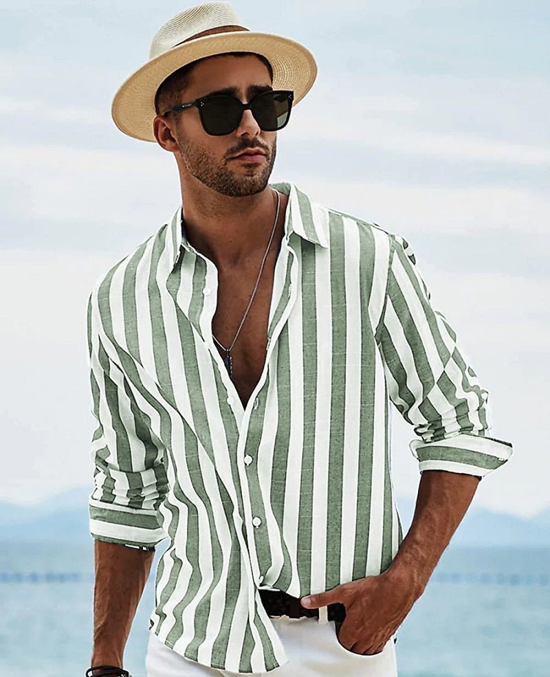 Evan Men's Dress Shirt | Premium Cotton, Elegant Stripes 3