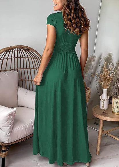 Evelyn Women's Long Dress | Pleated Crepe, Elegant Maxi Dress with High Split 6
