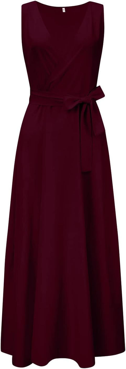 Evelyn Women's Maxi Dress | Sleeveless, V-neck, Elegant Style 7