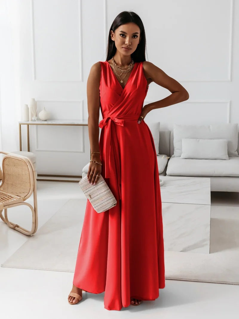 Evelyn Women's Maxi Dress | Sleeveless, V-neck, Elegant Style 8