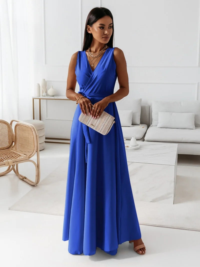 Evelyn Women's Maxi Dress | Sleeveless, V-neck, Elegant Style 9