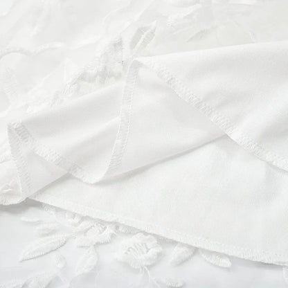 FIORELLA | White lace dress with floral embroidery 3