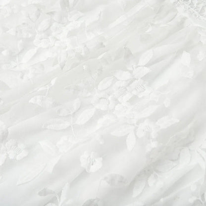 FIORELLA | White lace dress with floral embroidery 4