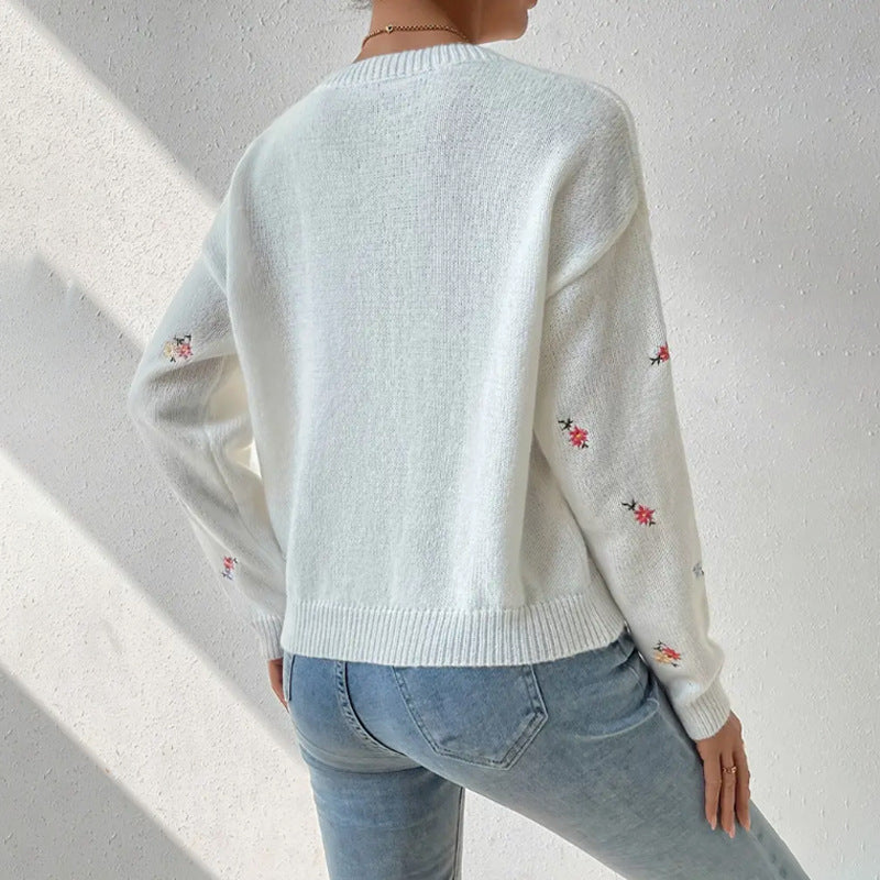 FIORE | Casual Floral Round Neck Sweater 2