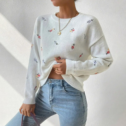 FIORE | Casual Floral Round Neck Sweater 4