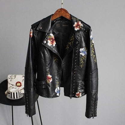 Fleur Women's Leather Jacket | Premium Faux Leather, Timeless Design 0